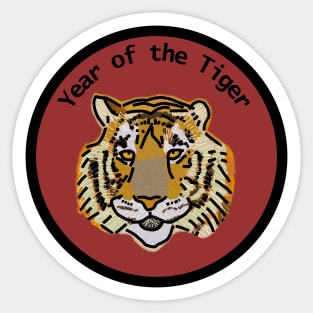 Year of the Tiger Big Cats Portrait Sticker